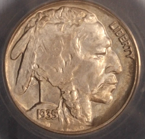 1935 Buffalo Nickel. ANACS MS-65. Starts at .99. NO RESERVE
