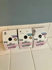 3 NIB Leggs Sheer Silken Mist Control Top Sheer Leg Pantyhose Size B Black