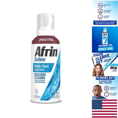 Soothing Saline Nasal Spray - Hydrating, Drug-Free Relief for All Ages, 4.5 OZ