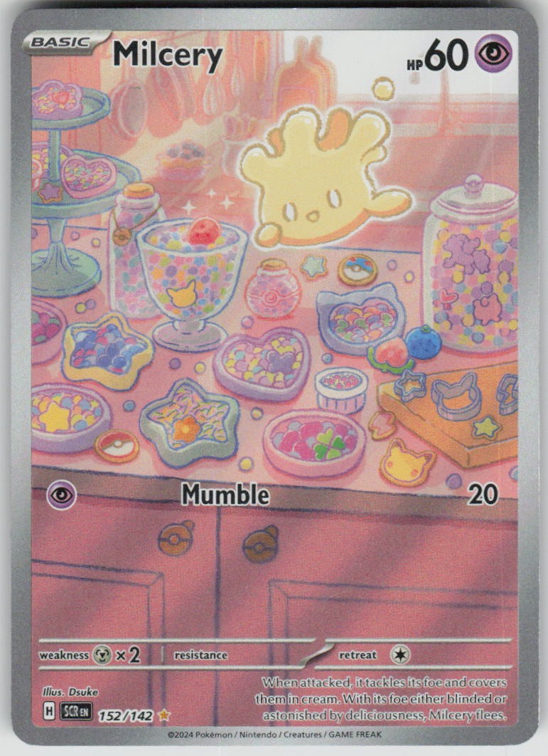 Pokemon Milcery 152/142 Stellar Crown Illustration Rare NM