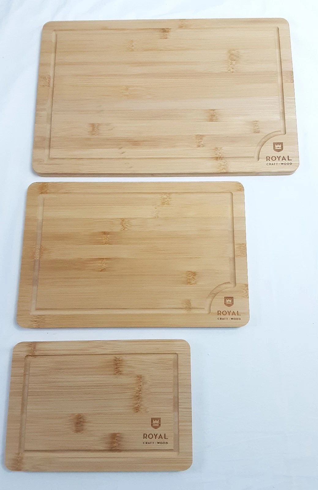 New, 3-Piece ROYAL Cutting Boards Set for Meal Prep & Serving