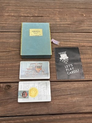 VINTAGE 2 DECKS CEL-U-TONE Suffolk Museum Horse Carriage CONGRESS  PLAYING CARDS