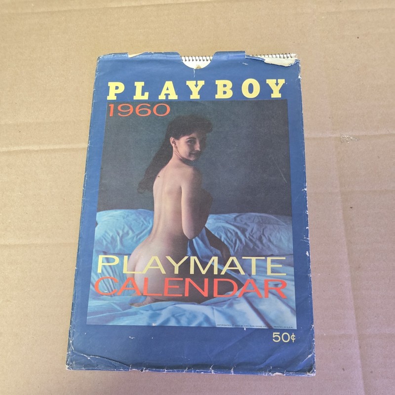 1960 Playboy Playmate Calendar Complete w Sleeve Vintage Pin Up Rare