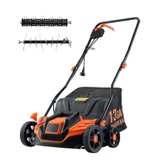Uimoso 13 inch Electric Lawn Dethatcher and Scarifier 2-in-1 Equipment 13 Amp