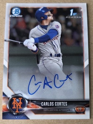 Carlos Cortes 2018 Bowman Chrome First On Card Auto New York Mets #CDA-CC