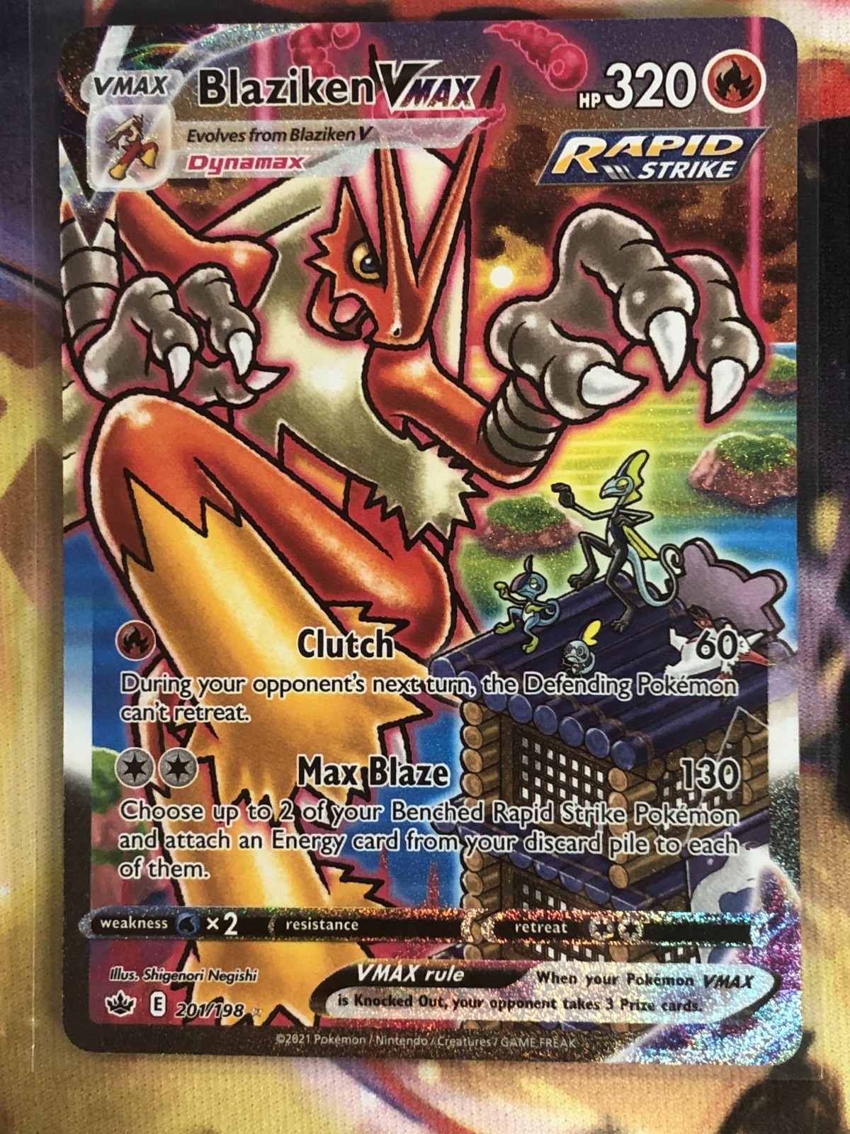 2021 Pokémon Chilling Reign Blaziken VMAX  Alt Art 201  Near Mint