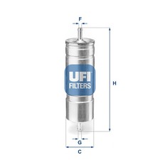 Kraftstofffilter UFI 31.508.00 Filtereinsatz für ALPINA BERTONE BMW 55mm 3er E30