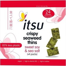 itsu Crispy Seaweed Thins Sweet Soy & Sea Salt, 4 x 5g (20g)