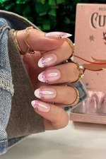 Red ASpen Press On Nails Santa's Squad: Cupid-Medium Almond French