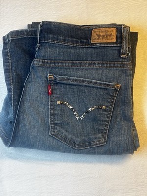 Levis 512 Jeans Women s Size 6 Perfectly Slimming Boot Cut Studded Denim