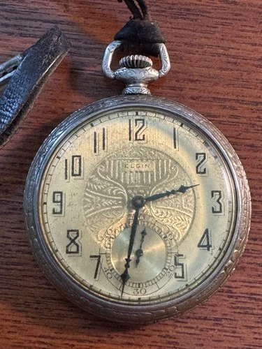Elgin Vintage Antique Gold Filled Art Deco Open-Faced Pocket Watch. Not Running