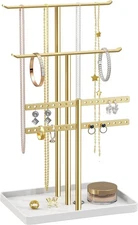 pickpiff Jewelry Stand Holder Organizer: 14.5" Sturdy Height, Gold 