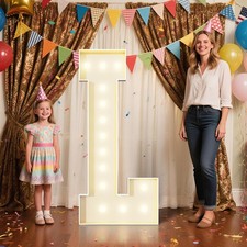 4FT Marquee Letters L Sign,Large Light Up Numbers Party Decoration - Hook and...
