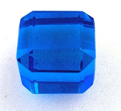 Grateful Quality Natural Blue Sapphire 62.0CT Cube Shape IGL Loose Gemstone 6FHJ
