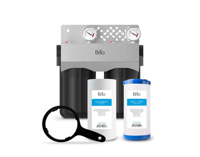 Brio Whole House Water Filter System for Heavy Metal Reduction w/Gauges | 3 Stag