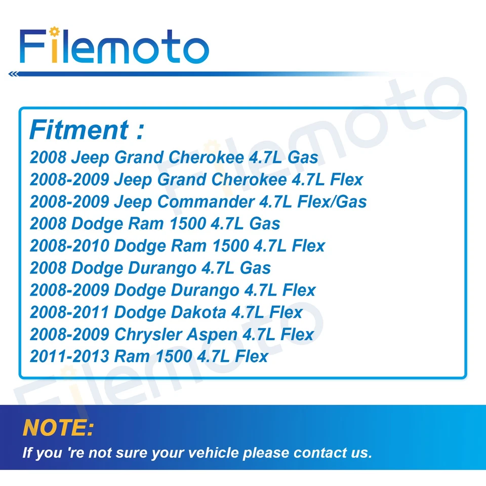 2x Valve Cover Sets for 08-09 Jeep Grand Cherokee Commander 11-13 Ram 1500 4.7L - Image 3 of 4