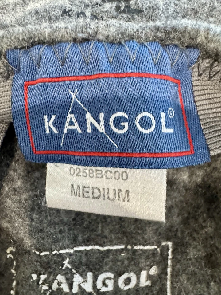 Boné masculino Kangol 100% puro novo lã cinza notícias menino médio - Imagem 4 de 4