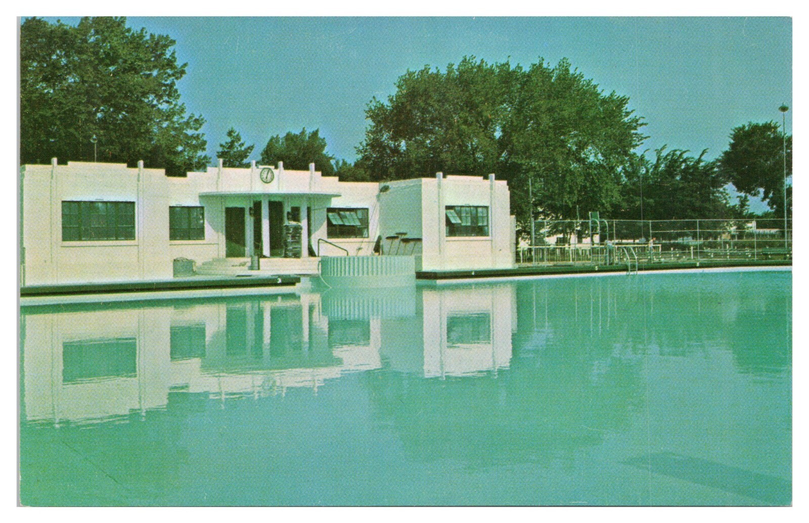 Vintage Iola Kansas Postcard Postcard Municipal Swimming Pool Community