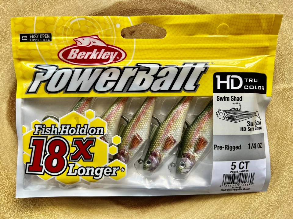 Berkley Power Bait Pogy Swim Shad Swimbaits, pesca de lubina, envío gratuito, ¡NUEVO CON ETIQUETAS! Foto 2 de 4