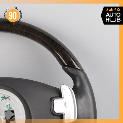 14-17 Mercedes W222 S550 S600 Steering Wheel Wood w/ Paddle Shifters Black OEM - Picture 11 of 24