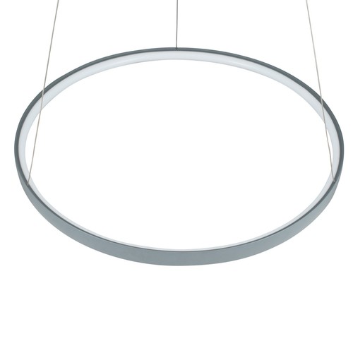 Modern Grey LED Ring Pendant Ceiling Light Minimalist Circle Hanging Chandelier - Picture 5 of 8