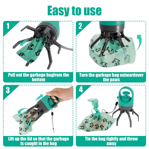 Dog Pooper Scooper Portable Claw Poop Scooper with Built-In Poop Bag Dispenser L - Picture 4 of 12