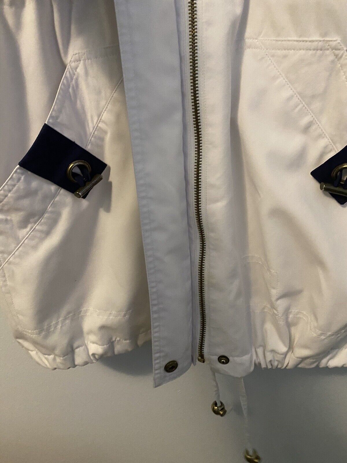Current Seen Vintage 90's Jacket Coat White Navy … - image 3