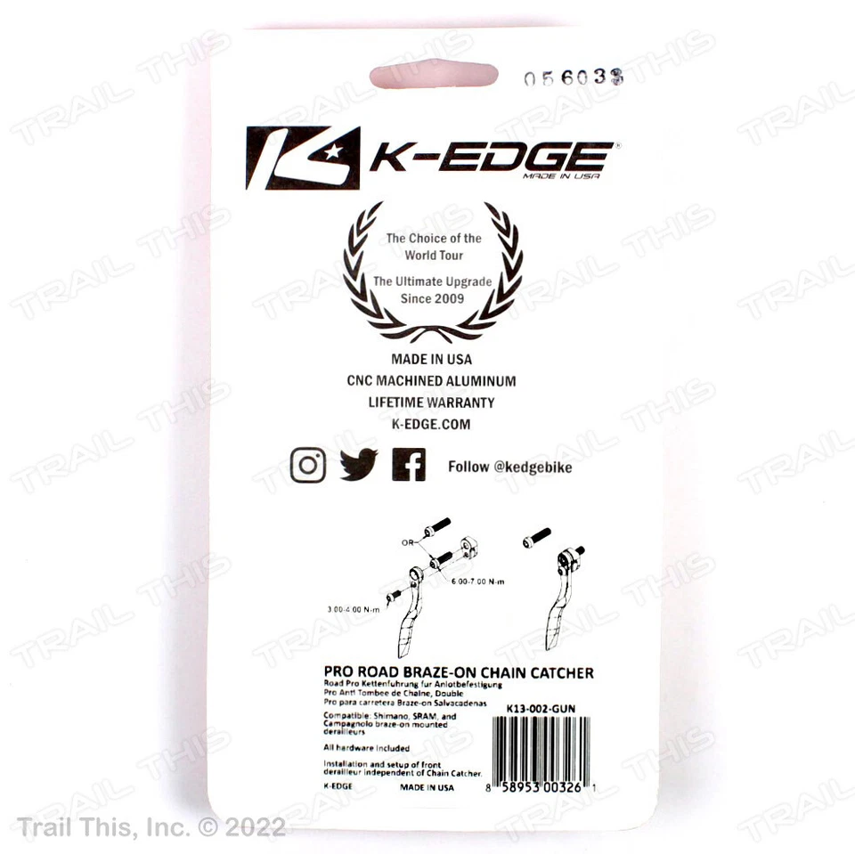 Desviador delantero de bicicleta de carretera K-Edge PRO colector de cadena con soldadura - gris bronceado Foto 3 de 3