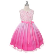 FUCHSIA Size 6 Ombre Flower Girl Dress Graduation Bridesmaid Recital Birthday