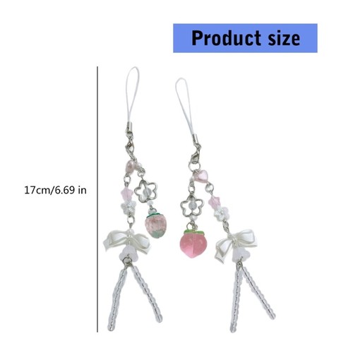 Pack of 2 Fruit Phone Strap with Delicate Craftsmanship Stylish Phone Decoration - Zdjęcie 8 z 8