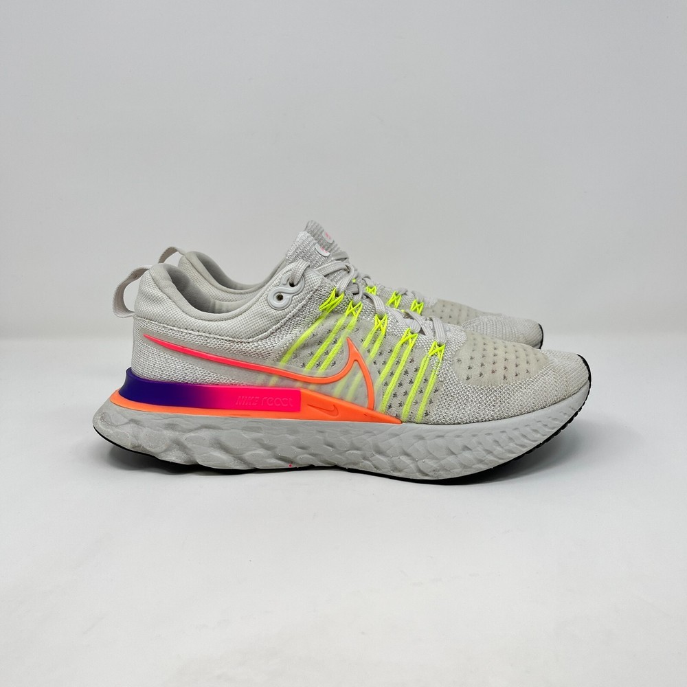 Nike React Infinity Run Flyknit 2 Women's Running Shoes White Multicolor Size 9.5