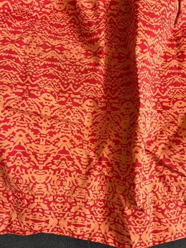 Joe Fresh Elastic Waist 100% Cotton Skirt Size Med. Pockets Orange Melon Print - Picture 2 of 5