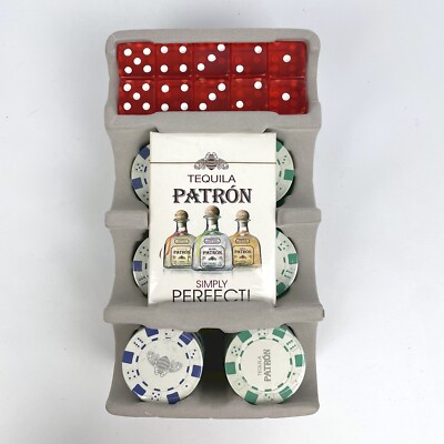 Complete Patron Tequila Poker Set 96 Heavy Clay Chips 10 Dice 