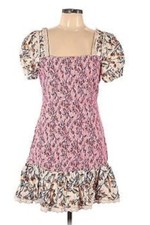 Foxiedox Dress Womens Large Floral Smocked Anthropologie Boho Ruffle Rouched