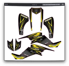 Fits LTZ 400 2003 to 2008 GRAPHIC KIT for SUZUKI LTZ 400 STICKER Z400 DECal