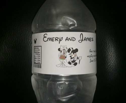 @*24 CUSTOM MADE DISNEY WEDDING/ANNIVERSARY WATER BOTTLE LABELS*@USE OWN PHOTO - Picture 9 of 60
