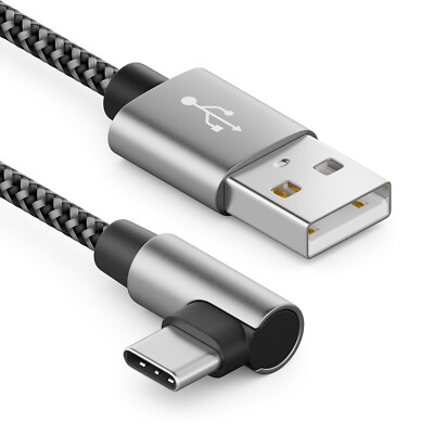 2m USB C Kabel 3A Ladekabel 90° Gewinkelt Datenkabel Handy Smartphone Tablet