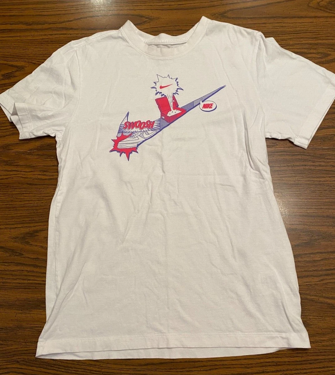 White nike shirt with pink check sale