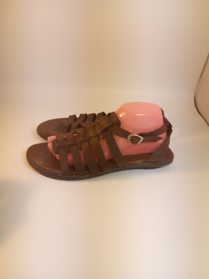 Born Brown Leather Slingback Fisherman Comfort Sandals  display picture 1