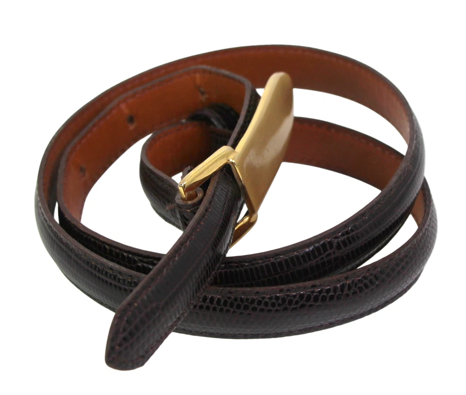 GUESS BROWN REAL LEATHER SNAKE PPRINT 5/8"Wd SKINNY CASUAL WOMEN'S BELT Sz M(83T - Image 4 of 4