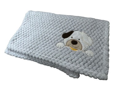 Zak Zoey Boys Plush Dog Puppy Baby Blanket Gray