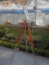 64'' Nautical Antique Brass Navy Binocular with Wooden Floor Tripod Stand Gift