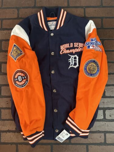 Detroit Tigers 4 Times World Series Varsity Jacke ~ nie getragen ~ S M L XL 2XL - Bild 10 von 10