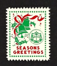 NAACP - 1945 Christmas Cinderella Stamp - Christmas - Season Greetings