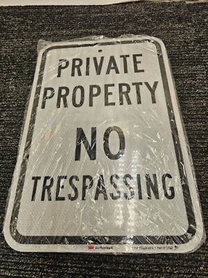 (QTY 5) 3M SmartSign 17G2 No Trespassing Signs Private Property, 12 x 18 Inches