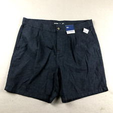 Old Navy Shorts Mens 38 Blue Linen Blend Pleated Front Slim Chino NWT