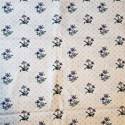 Waverly Fabric 1 Yd 30" White W/Purple Flowers NOS 48" WOF Glenn Small Talk Coll - Picture 2 of 12
