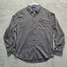 US Polo Assn Shirt Mens Size Large Gray Long Sleeve Button Down
