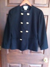 WOMENS PENDLETON CLASSIC BLACK WOOL DOUBLE BREASTED JACKET 6