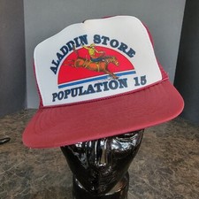 Vtg Bronco Aladdin WY pop 15 Wyoming Hat Snapback Trucker Adjustable mesh nissan